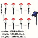 Luz de hongo solar para exteriores, luz de poste de madera decorativa de jardín solar LED, 8 modos de iluminación luz decorativa de jardín solar, perfecta para Navidad, Halloween, boda, decoración de fiesta de vacaciones