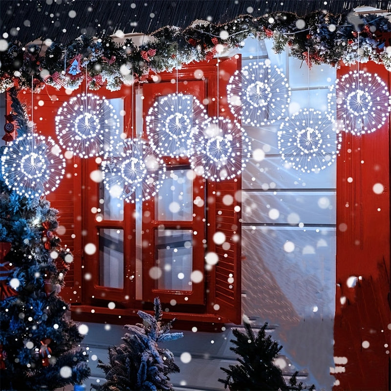Paquete de 1, Luces Solares Colgantes LED para Exteriores con Fuegos Artificiales, Luces Esféricas de Estallido de Estrellas Brillantes LED, Impermeables IP65 con 8 Modos y Cable de Cobre para Patio, Sombrilla, Alero, Jardín, Árbol, Tienda, Decoración Na