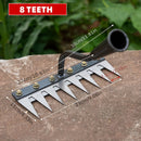 1pc Azada de Acero al Manganeso Resistente, Ideal para Deshierbar, Aflojar Suelto, Arar y Tareas de Jardinería con Rastrillo Metálico Multiusos de 8 Púas
