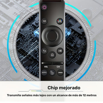 Control Remoto Universal para TV Samsung, Infrarrojo, Alimentado por Batería, Compatible con LED, QLED, UHD, SUHD, HDR, LCD, Curvo, Solar, HDTV, 4K, 8K, 3D, Smart TVs - No Incluye Batería
