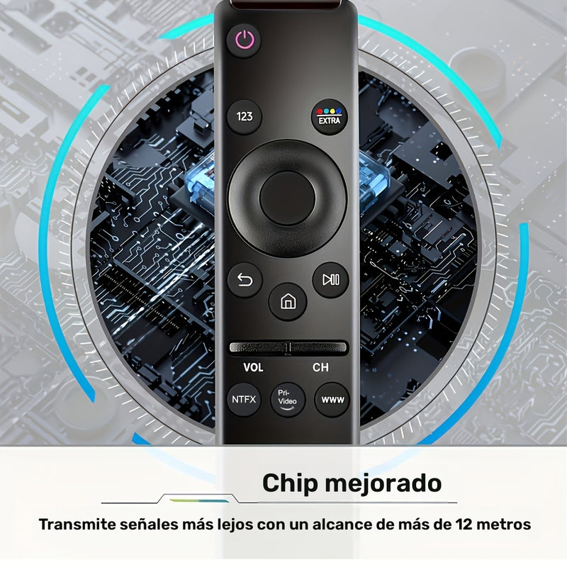 Control Remoto Universal para TV Samsung, Infrarrojo, Alimentado por Batería, Compatible con LED, QLED, UHD, SUHD, HDR, LCD, Curvo, Solar, HDTV, 4K, 8K, 3D, Smart TVs - No Incluye Batería