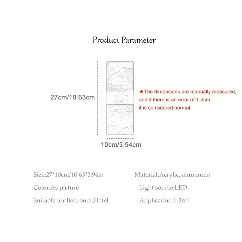 Aplique de pared moderno en acrílico con LED cálido, montaje semiempotrado, acabado metálico, incluye hardware de instalación, para dormitorio, sala de estar, hotel, estudio, pasillo, estilo industrial, cafetería, restaurante - ambiente romántico, decora