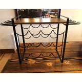Estilo europeo de hierro forjado para vino tinto en el hogar, decoración de encimera de barra, montaje desmontable, estante de almacenamiento de vidrio y vino rojo (regalo de Navidad)