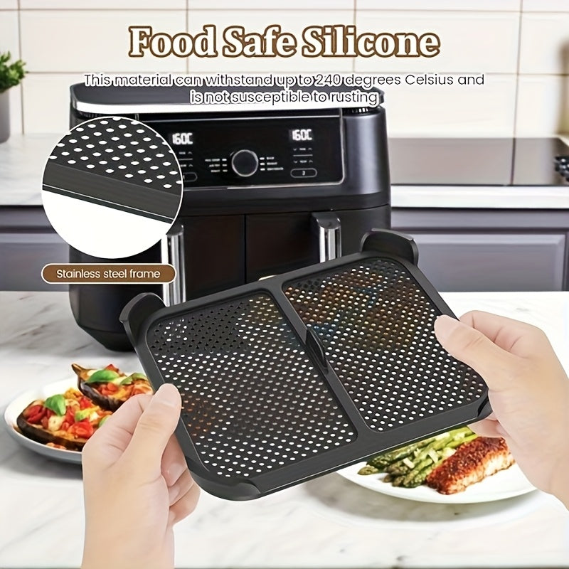 Protección contra salpicaduras de silicona reutilizable y plegable para freidor de aire, resistente al calor.