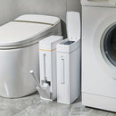 Basurero de Una Pieza con Cepillo de Gran Capacidad de 4.5L para Hogar, Función Desodorizante, Diseño Inteligente y Silencioso de Apertura/Cierre, Adecuado para Espacios del Hogar como Salón, Dormitorio, Oficina, Baño Público, Cepillo Integrado en el Con