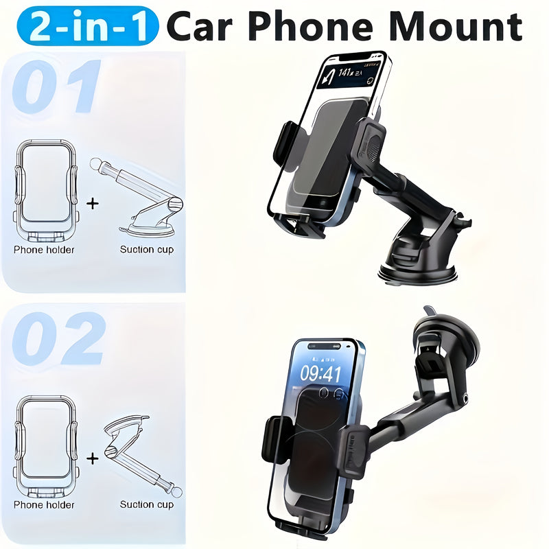1pc Soporte de coche Popular Soporte de teléfono para coche con ventosa Retráctil Soporte de teléfono Consola central de vidrio con ventosa