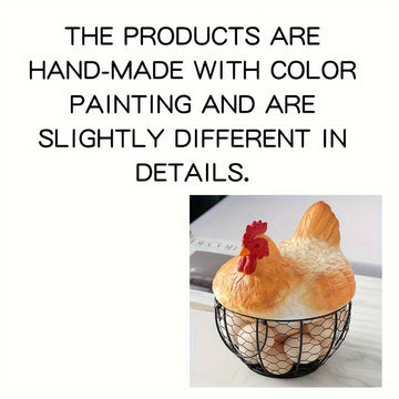 Encantadora Cesta de Almacenamiento de Cerámica con Forma de Gallina y Tapa - Organizador de Cocina Multiusos para Huevos, Frutas, Verduras y Más - Decoración Rústica de Granja, Ganchos de Utilidad