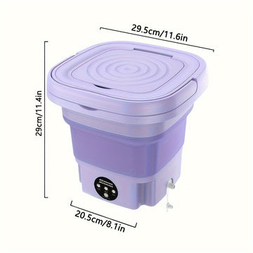Mini Lavadora Plegable Cop Rose de 8L con Acabado Suave - Compacta y Versátil para el Hogar y Viajes de Negocios, Ideal para Prendas Delicadas, Calcetines y Ropa, Operación Silenciosa, Bajo Consumo de Energía, Enchufe Estadounidense, Lavadora Portátil