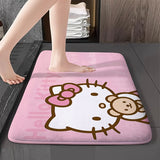 Alfombra de baño de franela Hello Kitty, lavable a máquina, antideslizante, diseño de Hello Kitty y amigos, ideal para baño, sala o dormitorio, suave, duradera y de secado rápido