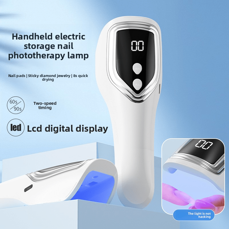 Secador de Uñas LED Portátil Recargable - Lámpara Mini para Gel con Pantalla Digital, Diseño Ergonómico para Manicura Rápida y Fácil, Carga USB, Blanco | Luz Moderna para Uñas | Acabado Brillante, Esmalte en Gel
