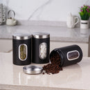 3pcs Negro/gris, Contenedores de Alimentos, Cajas de Almacenamiento para Café, Azúcar, Té, Frijoles