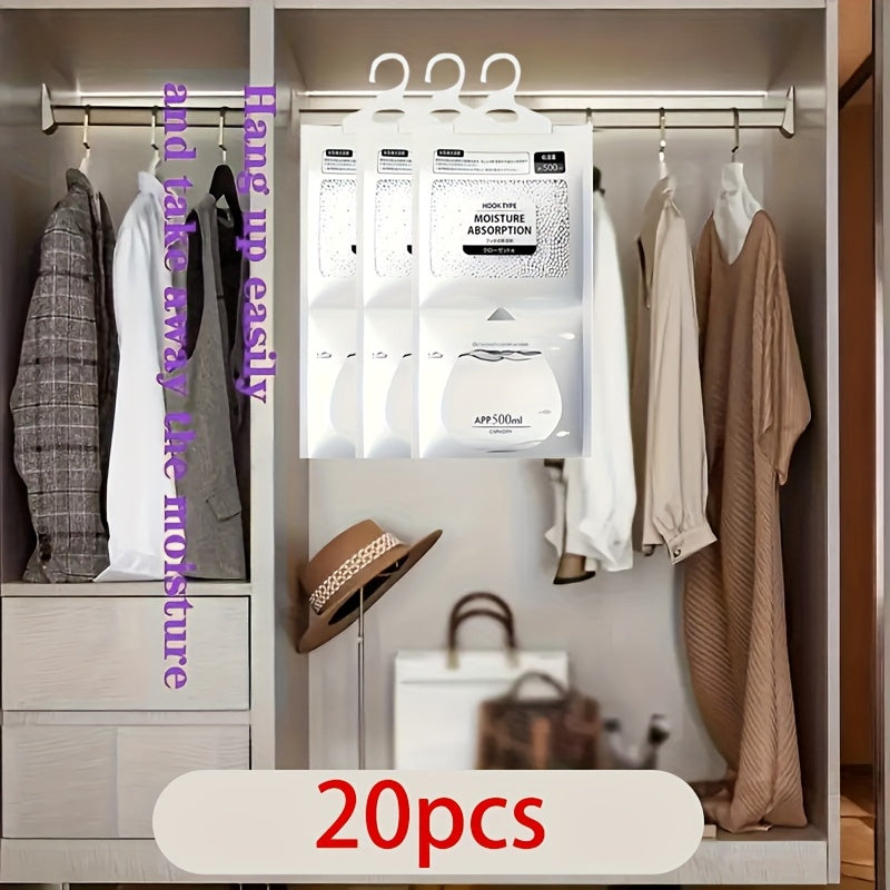 25/20 (Versión Extra) 70,54/56,43 oz Desecante, Bolsa Absorbente de Humedad Colgante - Perfecta para Armarios, Dormitorios y Baños. El Diseño de la Bolsa Absorbente de Humedad Colgante. Artículos Domésticos Resistentes al Humo para Dormitorios.