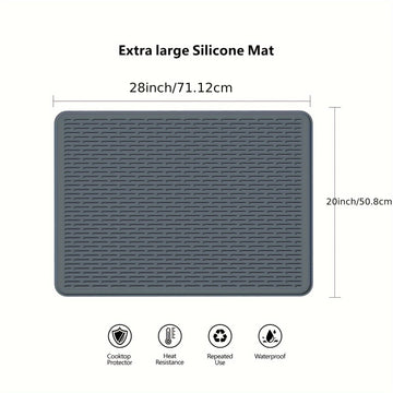 Protector de estufa de silicona, 71,12 x 50,8 cm, grande, antideslizante, resistente al calor, cubierta para encimera de cocina, almohadilla plana para campana extractora de vidrio para estufa eléctrica, kit de repuesto decorativo