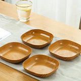 10 piezas de platos de aperitivo de imitación de madera de polipropileno (PP), platos ligeros y duraderos para postres, tazón de frutas de melón y dulces para acampar al aire libre, esenciales para pícnic.