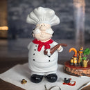 Figura de Chef con Barba Blanca y Banda Roja - Estatuilla Creativa en Resina para Decoración de Cocina, Uso Interior/Exterior, Ideal para Hogar o Restaurante