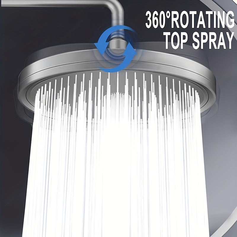 Cabezal de ducha multifuncional de alta presión con 6 modos, rociado superior, fácil instalación, ángulo ajustable, accesorio premium para baño