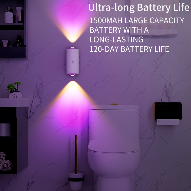 Luz nocturna LED interior de pared, tira de luz de atmósfera de pared con sensor de movimiento, batería recargable, lámpara de atmósfera de gradiente RGB, luz interior regulable, adecuada para entradas, mesitas de noche, mesas y lámparas magnéticas para