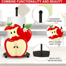 Elegante soporte para servilletas en forma de manzana de metal para cocina y mesa de comedor - Diseño colorido, fácil acceso, ideal para decoración del hogar, decoración de cocina | Diseño juguetón | Construcción metálica resistente