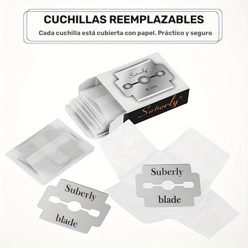 50 piezas de Cuchillas DIGRIMMS de Acero Inoxidable para Afeitadora y Lima de Uñas - Reemplazo para Herramientas Manuales, Pedicura y Depilación - Uso Profesional en Salón o Hogar, Spa - Diseño Elegante, Hojas Duraderas para Eliminación de Cutículas y Uñ
