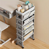 1 Pieza, Estante De Almacenamiento Rodante Moderno De 1 Nivel, Estante De Plástico Para Libros Para Escritorio, Dormitorio, Organizador Multiusos, Estante Portátil Para Libros