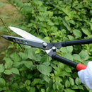 1pc Tijeras de Jardín de Acero al Manganeso Resistente con Mango Ergonómico de Hierro y Empuñadura Roja - Cuchillas Afiladas para Césped, Setos, Vallas, Acebo y Árbol del Te - Herramienta Manual No Eléctrica para Jardinería Doméstica y Profesional, Hojas