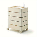 Carrito organizador rodante de 5 niveles con ruedas, estilo escandinavo - Organizador versátil sin necesidad de ensamblaje para oficina, sala o cocina | Plástico resistente al agua, diseño multifuncional, cajas de almacenamiento para organizar