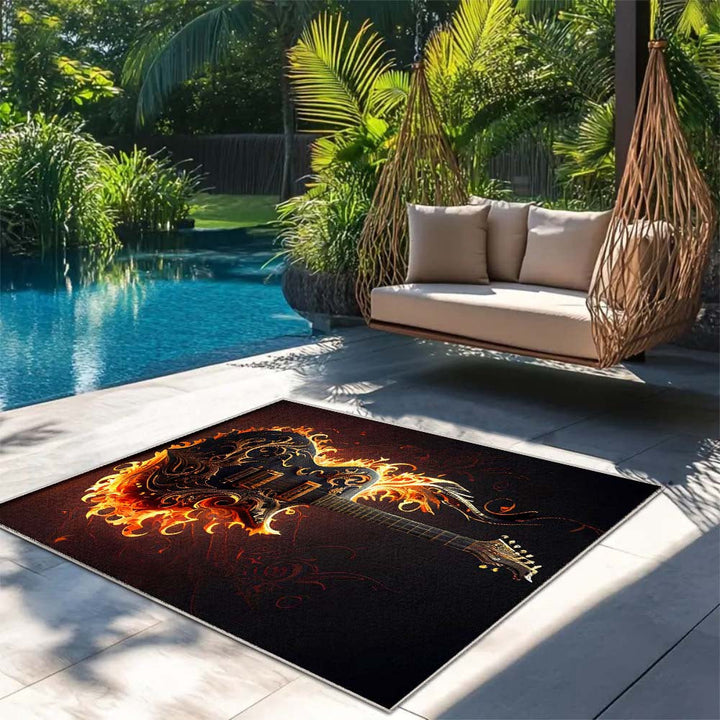 Alfombra de Camping Exterior Estampada Velvet 853g/m² - Lujosa, Antideslizante en Crema Francesa para Espacios de Ocio y Lujo | Diseño Geométrico Moderno Abstracto, Gruesa y Lavable a Máquina | Ideal para Decoración de Jardín y Acampadas