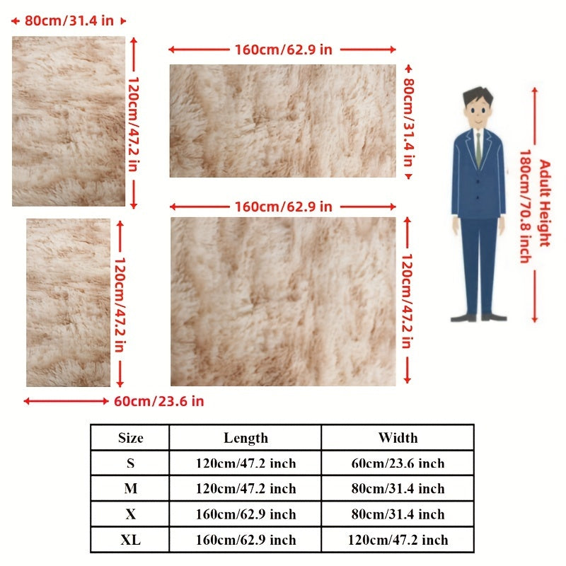 Alfombra de Área Esponjosa Beige Claro de Lujo - Suave, Peluda, Esponja de Alta Elasticidad, Base Antideslizante, Perfecta para Dormitorio, Sala de Estar o Debajo de la Mesa de Café - Decoración de Estilo Nórdico para el Hogar
