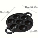 1 pieza, molde de torta de huevo de aleación de aluminio con 7 agujeros, antiadherente, para hacer bolas de pulpo, cocinero versátil, fácil de limpiar, diseño ahorrador de espacio para la cocina y actividades al aire libre, cocinero, forma redonda, molde