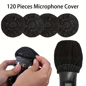 MINGYQOU Paquete de 120 Fundas Desechables para Micrófonos - Protectores de Tela No Tejida de Alta Elasticidad, Adecuados para Micrófonos Manuales - Ideales para KTV, Estudios, Reuniones y Entrevistas