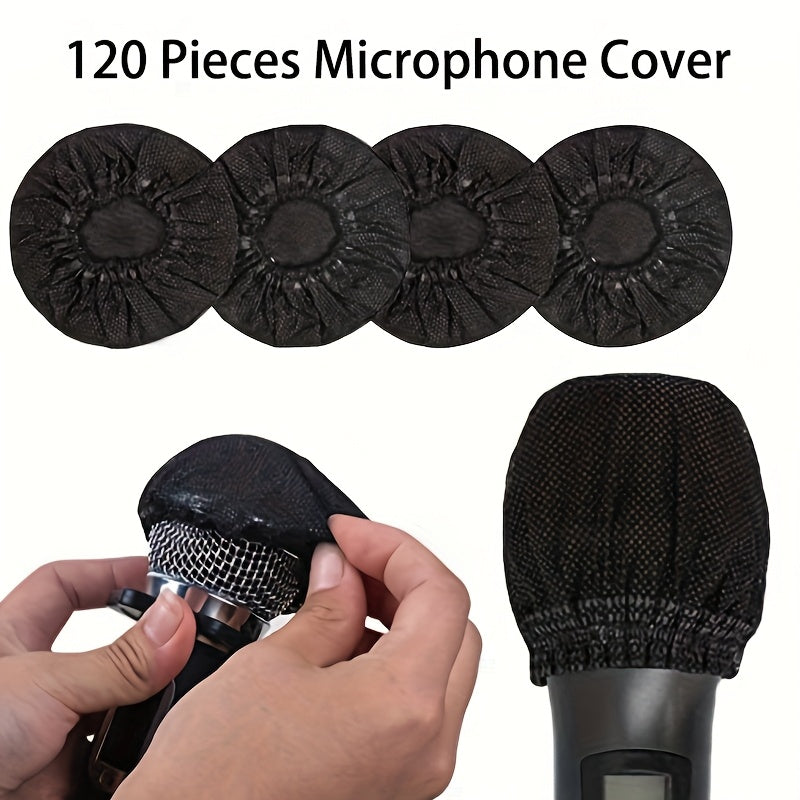 MINGYQOU Paquete de 120 Fundas Desechables para Micrófonos - Protectores de Tela No Tejida de Alta Elasticidad, Adecuados para Micrófonos Manuales - Ideales para KTV, Estudios, Reuniones y Entrevistas