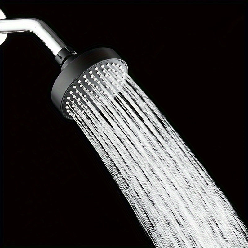 1 cabezal de ducha de lluvia a alta presión, circular, montado en la pared, acabado en negro, construcción de plástico duradero y fácil instalación para modernizar el baño, acabado pulido, funcionamiento suave