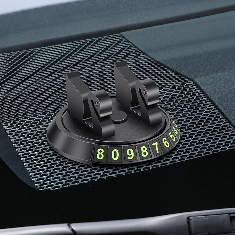 Soporte Giratorio para Teléfono en el Salpicadero del Coche, Soporte Ajustable Universal de 360° con Almohadilla de Silicona Antideslizante y Seguridad con Clip