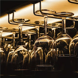 2/4 piezas de soporte de vaso de vino de hierro - Soporte de vaso de vino de gabinete ahorrador de espacio para cocina y bar, 15,74" x 5,11" x 2,16", estante colgante multifuncional, soporte de vaso de vino