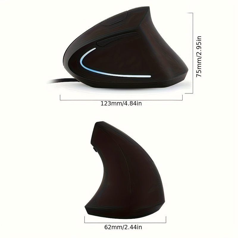 Ratón Vertical Ergonómico sin varillas 2.4G para PC, Laptop y Macbook con Batería - DPI800/1200/1600 - 5 Botones -