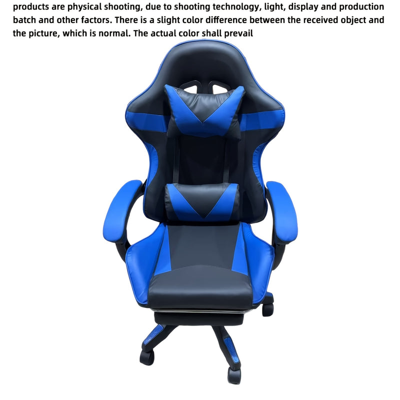 1 silla ergonómica para gaming, ajustable en altura con respaldo alto, sillón de oficina con reposacabezas y reposapiés, asistente moderno para entretenimiento en casa