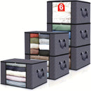 Juego de 3 Cajas de Almacenamiento Plegables de Gran Capacidad con Tapa Abatible y Asas, Contenedores Colapsibles Duraderos de Tela No Tejida para Armario, Dormitorio, Residencia Universitaria, Camping, Viaje - Recipientes Ahorradores de Espacio, Organiz