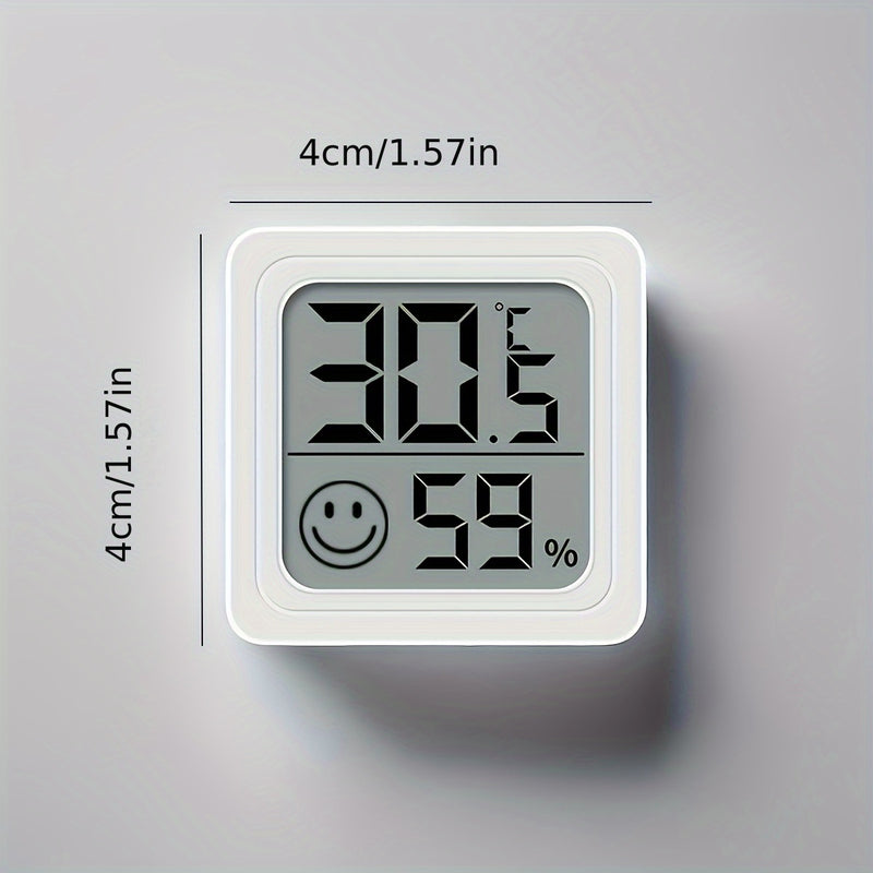 1pc Higrómetro y Termómetro Digital Compacto - Uso Interior/Exterior para Habitaciones de Niños, Coches y Más - Funciona con Pilas y Pantalla Grande para Temperatura, Humedad y Íconos de Sonrisa