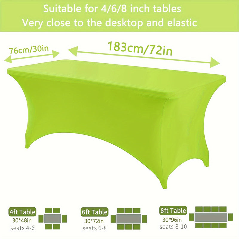 1pc Mantel Rectangular de Poliéster Elástico, Cubierta Lavable para Decoración de Cocina, Bodas, Cumpleaños, Fiestas, Exposiciones de Artesanía, Eventos de Bar, Fiestas al Aire Libre, Festivales de Cócteles, Mantelería, Cobertura Completa, Exposiciones d