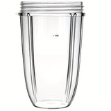 Taza de reemplazo para Nutribullet - 32 oz, 24 oz, 18 oz - Plástico transparente, apta para alimentos, ideal para licuadoras NutriBullet 600W y 900W, accesorio Nutribullet | Diseño elegante | Plástico duradero