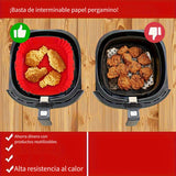 Horno de aire frito de silicona antiadherente, bandejas cuadradas para hornear, asar y cocinar en microondas, accesorios para cocina, accesorios para horno de aire frito de cocina.