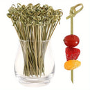 100 palillos de bambú para cócteles, 15.24 cm, palillos para aperitivos, mini palitos para comida - Palillos elegantes para bebidas, frutas, charcutería - Ideales como accesorios para decorar cócteles, suministros para fiestas, adornos para cócteles | Po