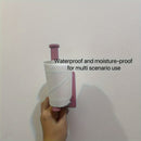 Soporte para papel higiénico de acero inoxidable rosa, fácil instalación, adhesivo, sin necesidad de taladrar, diseño de base cuadrada para dispensador de papel de baño