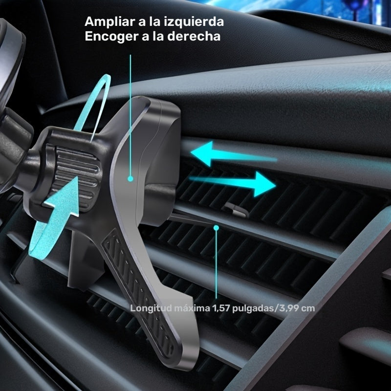 Soporte para Rejilla de Aire Acondicionado de Coche LCARS - Gancho Triangular Giratorio de ABS Duradero con Cierre Metálico para una Fácil Instalación de Accesorios