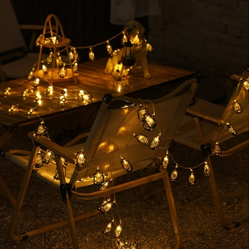 Luz de cuerda LED con botella de queroseno temática de Halloween, decoración para exteriores, funciona con baterías, plástico, luz amarilla, control por botón, sin pilas ni control remoto incluido (1 paquete)