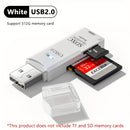 Lector de Tarjetas USB 2.0 de Doble Ranura para SD/TF - Diseño Compacto y de Alta Velocidad, Compatible con Portátiles, Tabletas, Cámaras y Múltiples Dispositivos, Leedor de Tarjetas Versátil | Accesorio Moderno | Construcción Duradera