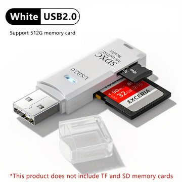 Lector de Tarjetas USB 2.0 de Doble Ranura para SD/TF - Diseño Compacto y de Alta Velocidad, Compatible con Portátiles, Tabletas, Cámaras y Múltiples Dispositivos, Leedor de Tarjetas Versátil | Accesorio Moderno | Construcción Duradera
