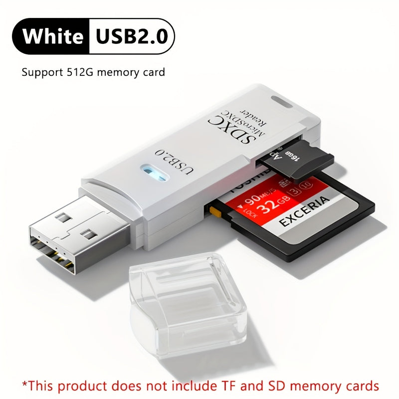 Lector de Tarjetas USB 2.0 de Doble Ranura para SD/TF - Diseño Compacto y de Alta Velocidad, Compatible con Portátiles, Tabletas, Cámaras y Múltiples Dispositivos, Leedor de Tarjetas Versátil | Accesorio Moderno | Construcción Duradera