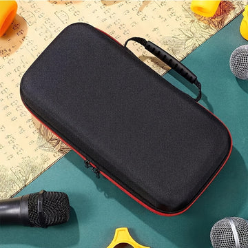 Estuche Doble para Micrófonos - Tela PU Duradera con Bolsillos de Malla y Asas Resistentes, Cierre Seguro con Cremallera para Organización de Accesorios de Podcasting, Estudio y Grabación en Campo - Organizador Elegante