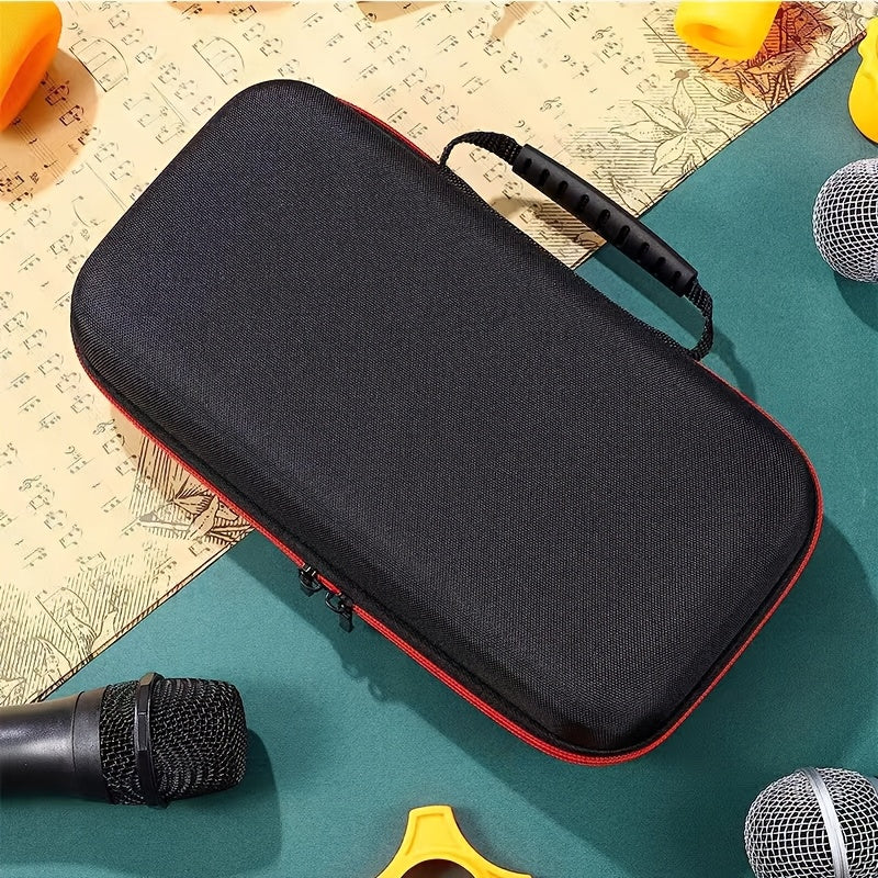 Estuche Doble para Micrófonos - Tela PU Duradera con Bolsillos de Malla y Asas Resistentes, Cierre Seguro con Cremallera para Organización de Accesorios de Podcasting, Estudio y Grabación en Campo - Organizador Elegante
